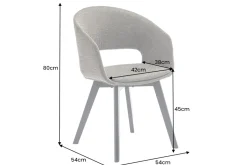 Design Stuhl NORDIC STAR grün Strukturstoff Massivholz schwarz mit Armlehne gepolstert