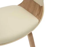 Design Stuhl ORGANIC natur Eiche creme beige Kunstleder mit Armlehnen