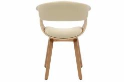 Design Stuhl ORGANIC natur Eiche creme beige Kunstleder mit Armlehnen