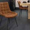 Design Stuhl ROADSTAR antik braun schwarze Metallbeine