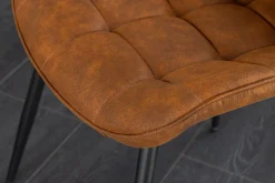 Design Stuhl ROADSTAR antik braun schwarze Metallbeine