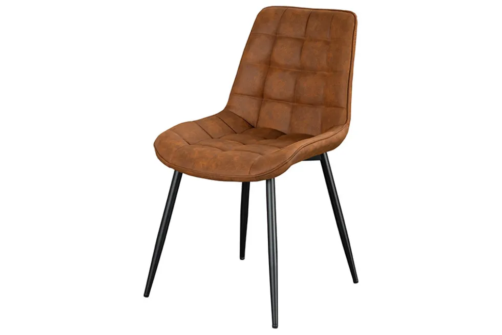 Design Stuhl ROADSTAR antik braun schwarze Metallbeine