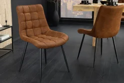 Design Stuhl ROADSTAR antik braun schwarze Metallbeine