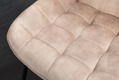 Design Stuhl ROADSTAR champagner greige Samt schwarze Metallbeine