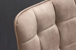 Design Stuhl ROADSTAR champagner greige Samt schwarze Metallbeine