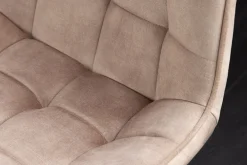 Design Stuhl ROADSTAR champagner greige Samt schwarze Metallbeine