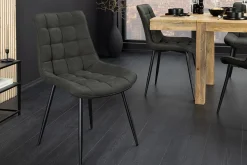 Design Stuhl ROADSTAR grau schwarze Metallbeine