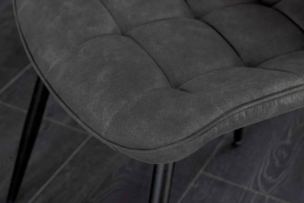 Design Stuhl ROADSTAR grau schwarze Metallbeine