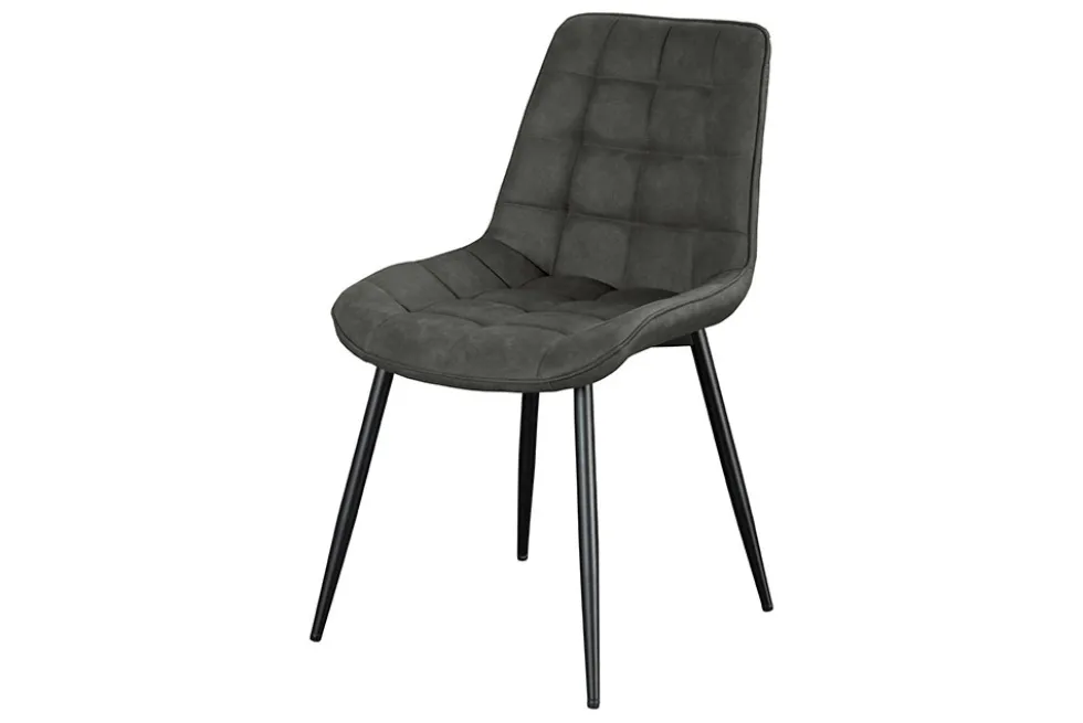 Design Stuhl ROADSTAR grau schwarze Metallbeine
