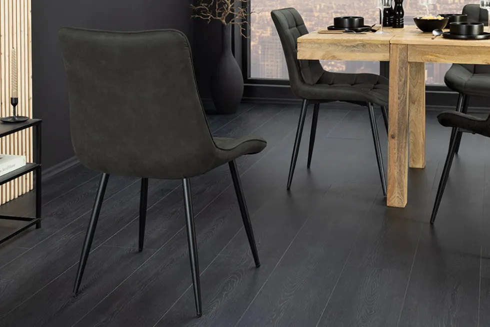 Design Stuhl ROADSTAR grau schwarze Metallbeine