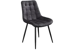 Design Stuhl ROADSTAR grau Samt schwarze Metallbeine