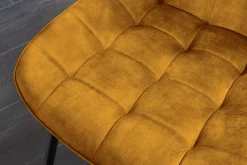 Design Stuhl ROADSTAR senfgelb Samt schwarze Metallbeine