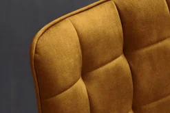 Design Stuhl ROADSTAR senfgelb Samt schwarze Metallbeine