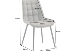 Design Stuhl ROADSTAR taupe schwarze Metallbeine