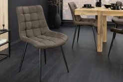 Design Stuhl ROADSTAR taupe schwarze Metallbeine