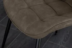 Design Stuhl ROADSTAR taupe schwarze Metallbeine