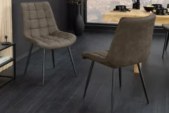 Design Stuhl ROADSTAR taupe schwarze Metallbeine