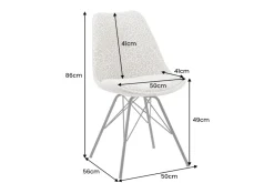 Design Stuhl SCANDINAVIA MEISTERSTÜCK beige grau Chenille schwarz Metallgestell