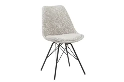 Design Stuhl SCANDINAVIA MEISTERSTÜCK beige grau Chenille schwarz Metallgestell
