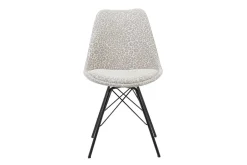 Design Stuhl SCANDINAVIA MEISTERSTÜCK beige grau Chenille schwarz Metallgestell