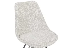 Design Stuhl SCANDINAVIA MEISTERSTÜCK beige grau Chenille schwarz Metallgestell