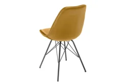 Design Stuhl SCANDINAVIA MEISTERSTÜCK senfgelb Samt schwarze Metallbeine