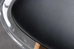 Design Stuhl SCANDINAVIA MEISTERSTÜCK transparent schwarz Kunststoff Buchenholz natur