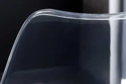 Design Stuhl SCANDINAVIA MEISTERSTÜCK transparent schwarz Kunststoff Buchenholz natur
