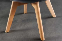 Design Stuhl SCANDINAVIA MEISTERSTÜCK transparent schwarz Kunststoff Buchenholz natur