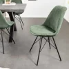 Design Stuhl SCANDINAVIA MEISTERSTÜCK grün Cord schwarz Metall-Gestell