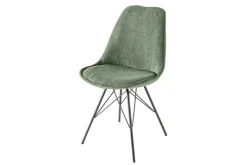 Design Stuhl SCANDINAVIA MEISTERSTÜCK grün Cord schwarz Metall-Gestell