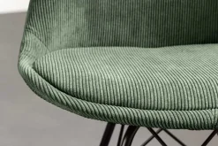 Design Stuhl SCANDINAVIA MEISTERSTÜCK grün Cord schwarz Metall-Gestell