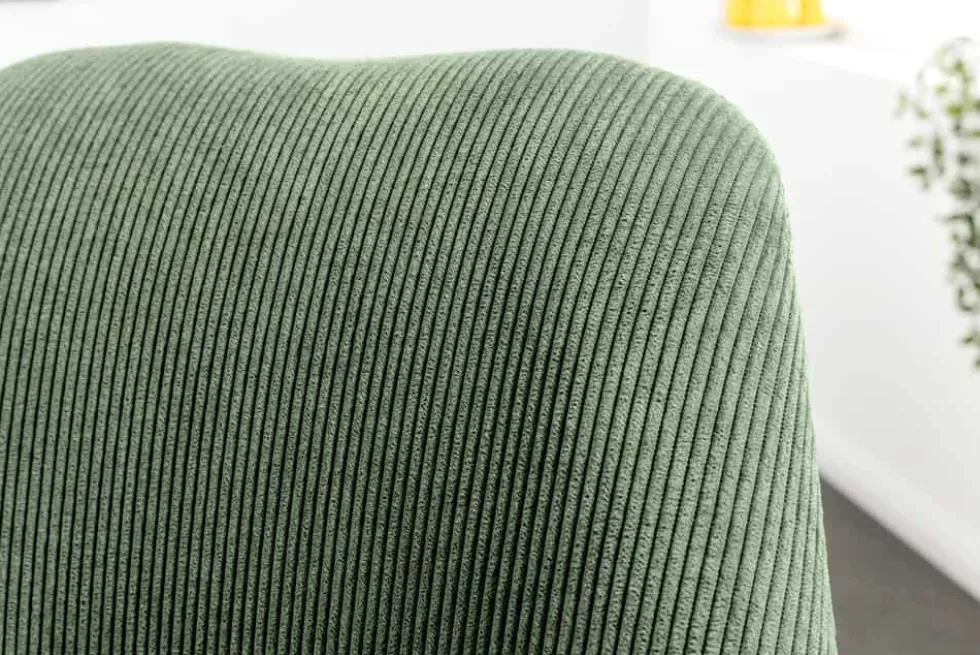 Design Stuhl SCANDINAVIA MEISTERSTÜCK grün Cord schwarz Metall-Gestell