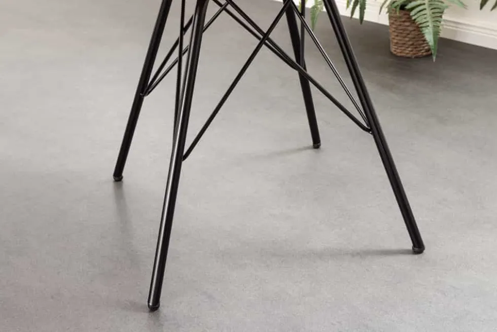 Design Stuhl SCANDINAVIA MEISTERSTÜCK grau Cord schwarz Metall-Gestell