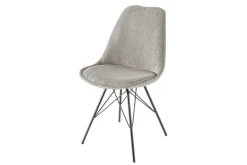 Design Stuhl SCANDINAVIA MEISTERSTÜCK grau Cord schwarz Metall-Gestell