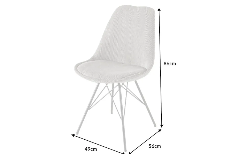 Design Stuhl SCANDINAVIA MEISTERSTÜCK grau Cord schwarz Metall-Gestell