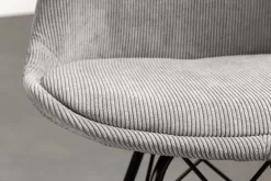 Design Stuhl SCANDINAVIA MEISTERSTÜCK grau Cord schwarz Metall-Gestell
