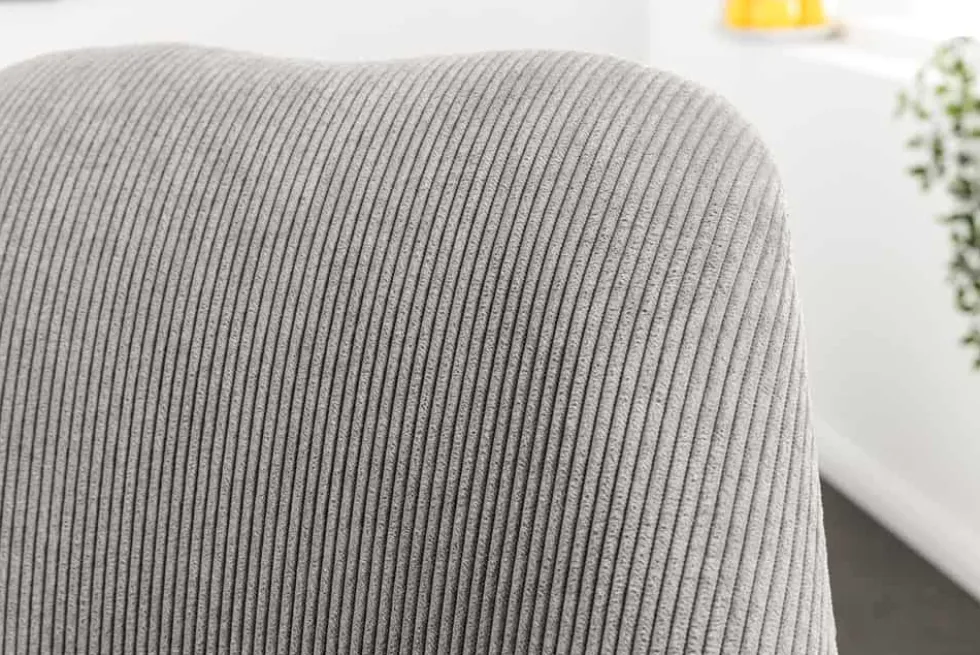 Design Stuhl SCANDINAVIA MEISTERSTÜCK grau Cord schwarz Metall-Gestell