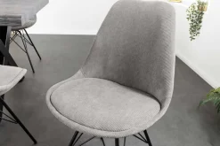 Design Stuhl SCANDINAVIA MEISTERSTÜCK grau Cord schwarz Metall-Gestell