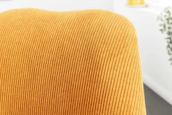 Design Stuhl SCANDINAVIA MEISTERSTÜCK senfgelb Cord schwarze Metallbeine
