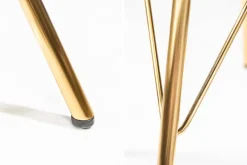 Design Stuhl SCANDINAVIA MEISTERSTÜCK schwarz goldene Beine