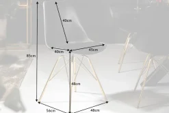 Design Stuhl SCANDINAVIA MEISTERSTÜCK schwarz goldene Beine