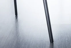 Design Stuhl VOGUE grau Samt schwarze Metallbeine