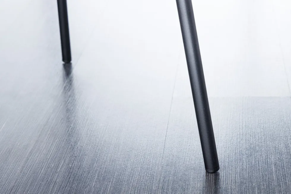 Design Stuhl VOGUE grau Samt schwarze Metallbeine