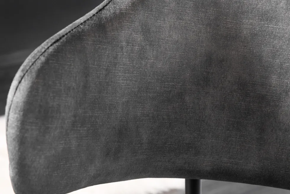 Design Stuhl VOGUE grau Samt schwarze Metallbeine
