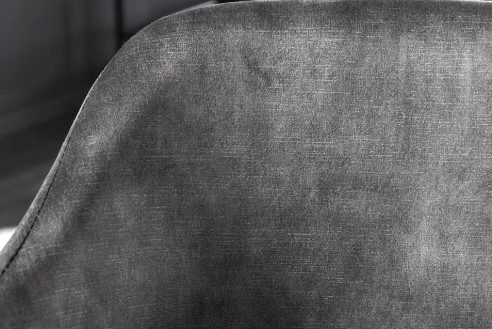 Design Stuhl VOGUE grau Samt schwarze Metallbeine