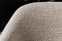 Design Stuhl VOGUE greige Bouclé schwarze Metallbeine
