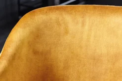 Design Stuhl VOGUE senfgelb Samt schwarze Metallbeine
