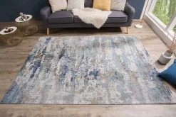 Design Teppich ABSTRAKT 240x160cm blau Baumwolle
