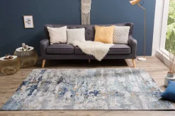 Design Teppich ABSTRAKT 240x160cm blau Baumwolle
